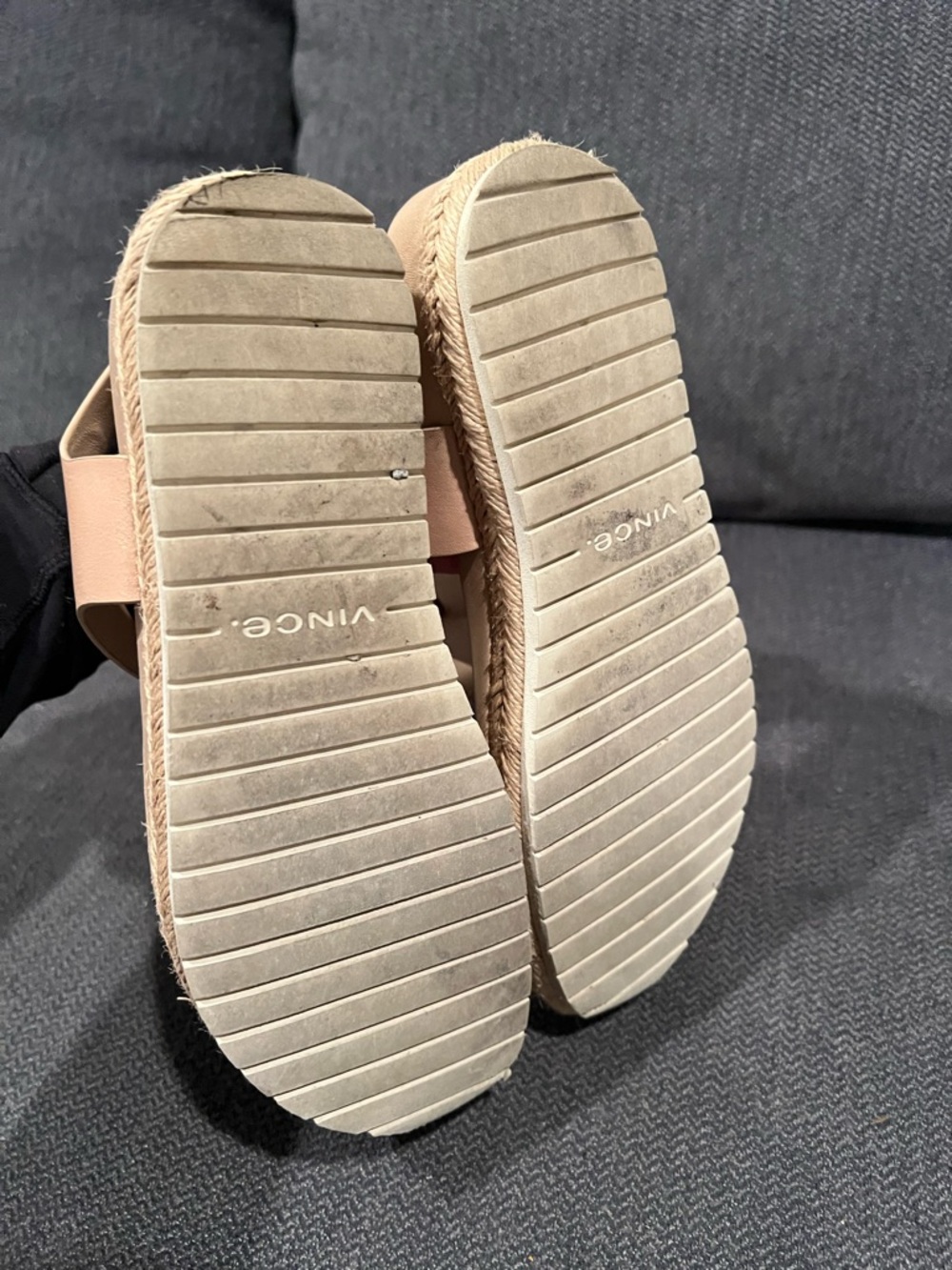 Vince Women’s Beige Espadrille Thong Sandals - Picture 3 of 4